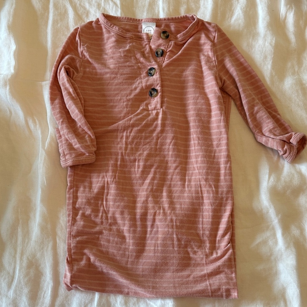 Lou Lou & Company Pink Striped Kids Nightgown